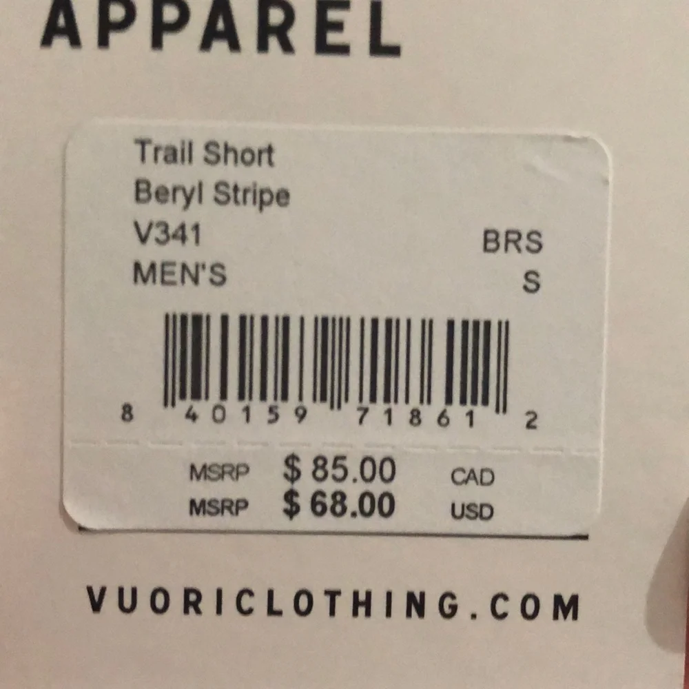 NWT 💥 LAST ONE - S | Vuori / Trail Short - Beryl Stripe - Picture 7 of 14